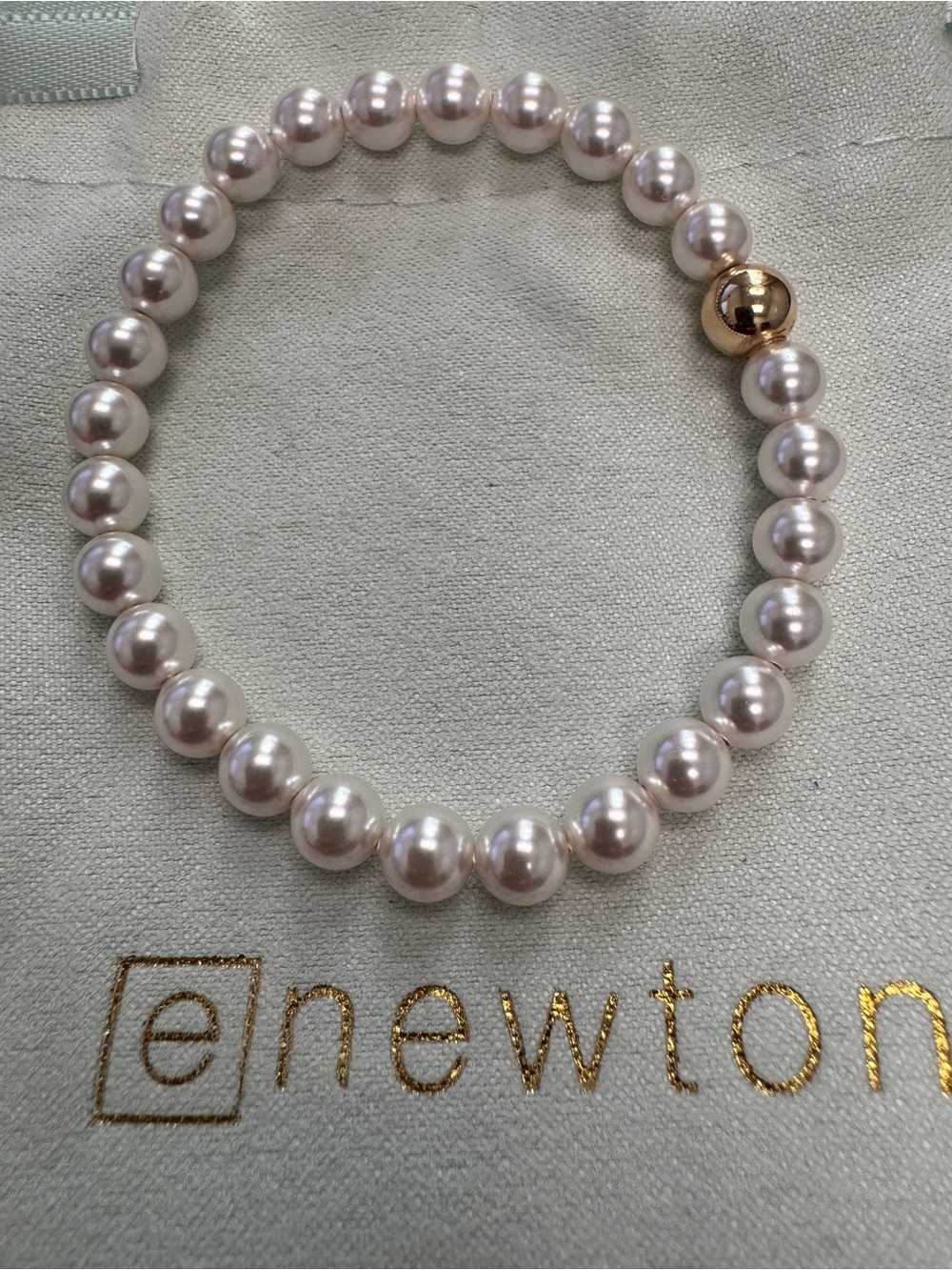 ENewton Pearl Stretch Bracelet with Gold Color Accent - Picture 2 of 3